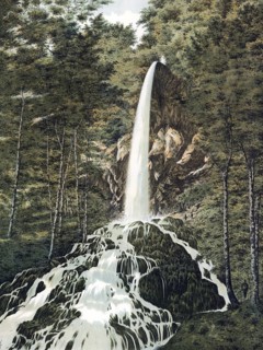 Urach waterfall, Urach waterfall, two kilometers southwest of Bad Urach im Maisental, a side valley
