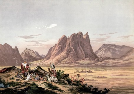 Bedouin camp in the Sinai Mountains near St. Catherine's Monastery, Egypt, Bedouin camp in front of