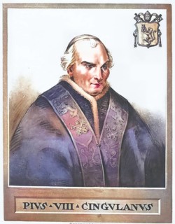 Pius VIII (born 20 November 1761 in Cingoli near Ancona, Papal States, died 30 November 1830 in