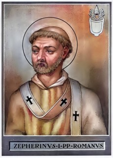 Zephyrinus (died 20 December 217 in Rome) became Bishop of Rome shortly in front of the turn of the