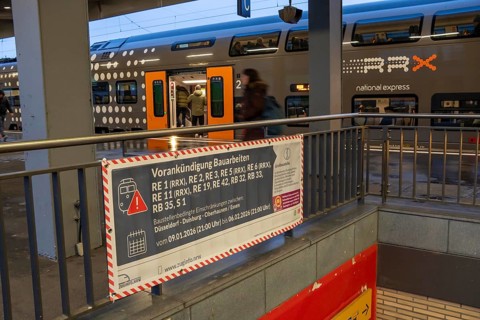 Announcement of restrictions, train cancellations due to construction on the line between Essen,