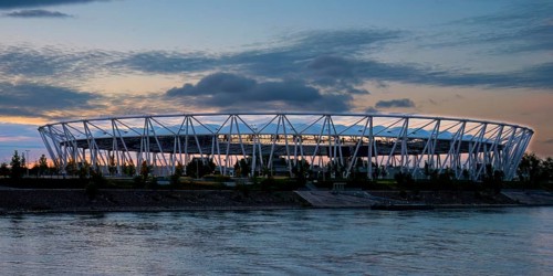 National Athletic center at sunset, Budapest, Hungary