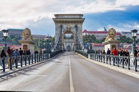 Chain Bridge over the Danube River, Budapest, Hungary