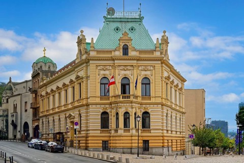Austrian embassy, one of the most beautiful buildings in city center, Belgrade, Serbia