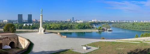 View over Belgrade and Statue of The Victor to commemorate victories against the Ottoman and
