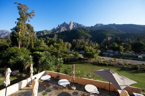 View of the Capu d'Orto Mountains, Porto, Ota, West Coast of Corsica, Corse-du-Sud, Corsica, France