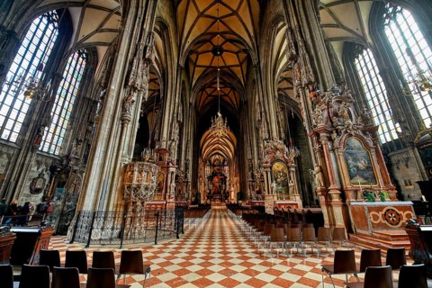 12th Century St. Stephen's Cathedral, Central nave, Vienna, Austria