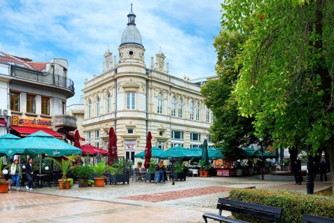 Neoclassical building hosting the Sava Ognianov Drama theater, Rousse, Bulgaria