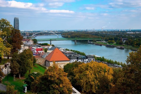 View over Bratislava and the Danube River, Slovakia