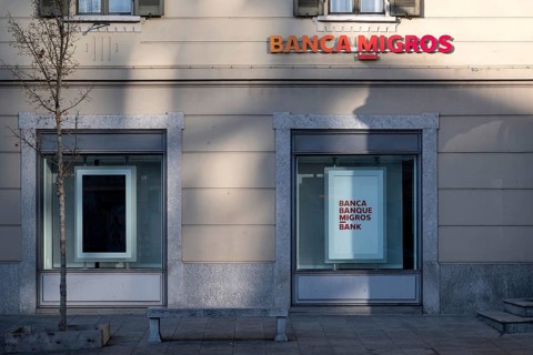 Symbolic photo of Banca Migros, Lugano, Tessin, Switzerland