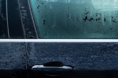 Frost car side window and door trap, Lugano, Tessin, Switzerland