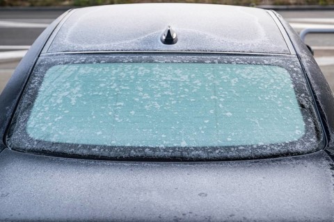 Auto Heckscheibe Frost, Lugano, Tessin, Switzerland