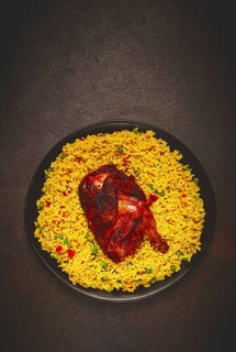 Kabsa, rice with chicken, Saudi Arabian dish, national dish, homemade, no people