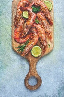 Fried Langoustines, Australian, lime and herbs, spices, homemade, no people