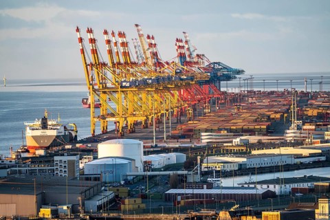 MSC and Eurogate container terminal in the seaport of Bremerhaven, Eurogate container terminal with