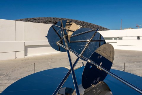 Rintaro Fuse, artwork a sundial for the night without end on the roof of Louvre Abu Dhabi, United