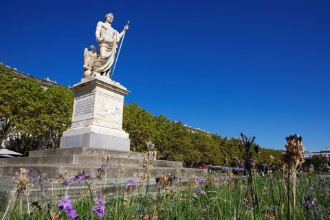 Napoleon monument on Place Saint Nicolas, Bastia, Haute-Corse department, North Coast, Corsica,