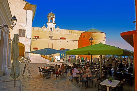 Place du Donjon or Piazza di Acorte on the citadel, behind the governor's palace, old town, Bastia,