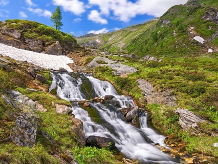 Hiking along the Mur, Murursprung, Muhr, National Park Municipality, UNESCO Lungau Biosphere