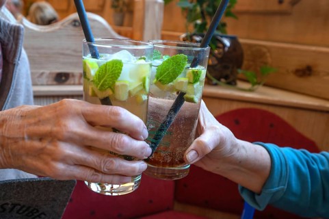Toasting health with cocktails, Bavaria, Germany