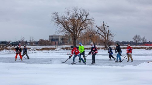 Detroit, Michigan USA - 1 January 2026 - As temperatures dropped and snow fell in the Great Lakes