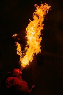 Fire Breather, Raunacht, Winter, Waldburg Castle, Waldburg, Allgäu, Baden-Württemberg, Germany