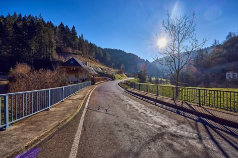 Landscape photography, landscape, hilly landscape, hill, car bridge and footbridge, metal railing,