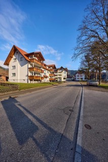 Houses, general architecture, residential buildings, apartment buildings, street, sidewalk, trees,