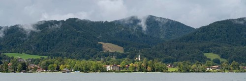 Panorama of Bad Wiessee am Tegernsee, Upper Bavaria, Bavaria, Germany