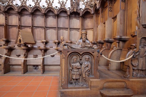 Late Gothic choir stalls from 1494 by sculptor and carpenter Jörg Syrlin the Younger, Ulm School,