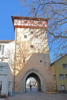 Historic garden gate built 14th century, city tower, city gate of the former city fortifications,