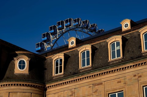 Section, partial view, Ferris wheel, behind Neues Schloss, Schlossplatz, Stuttgart,