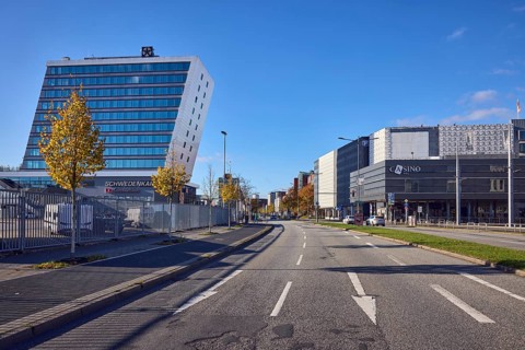 Schwedenkai ferry terminal, casino, general buildings, commercial buildings, modern architecture,