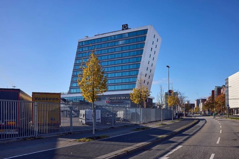 Schwedenkai ferry terminal, general development, commercial building, modern architecture, lanes,