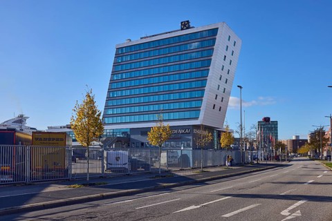 Schwedenkai ferry terminal, general development, commercial building, modern architecture, lanes,