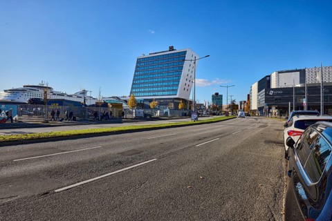 Schwedenkai ferry terminal, casino, general architecture, commercial building, modern architecture,
