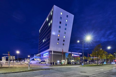 Schwedenkai ferry terminal, Stena Line GmbH, commercial building, modern architecture, lantern,