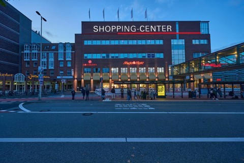 Sophienhof Kiel shopping center, commercial building, modern architecture, brick building, lantern,