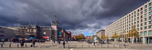 Main station, scaffolding, renovation, general architecture, buildings, modern buildings, barrier