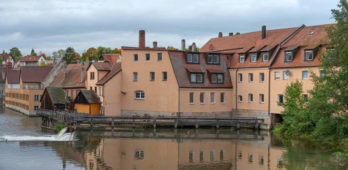 Building of the industrial museum Lauf an der Pegnitz, former hammer mill and grain mill,