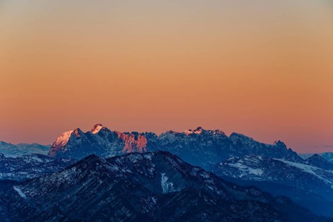 Sunrise at Wilder Kaiser, Kaiser Mountains, Tyrol, Austria