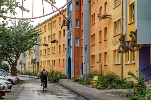 The artists' quarter Mandauer Glanz in Zittau, Upper Lusatia, Saxony, Germany