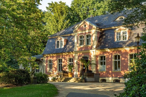 Kromlau Castle in the Kromlau Azalea and Rhododendron Park, Upper Lusatia, Gablenz, Saxony, Germany