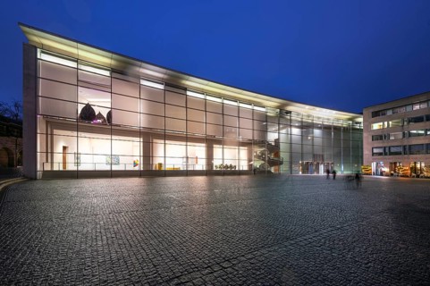 Neues Museum, State Museum of Art and Design in the evening, Luitpoldstr. 5, Nuremberg, Middle