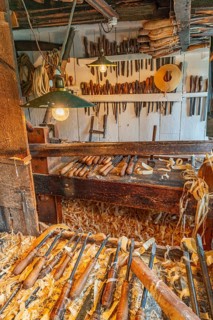 Planes, files and other tools in the historic workshop of a toy maker and tire turner, Seiffen