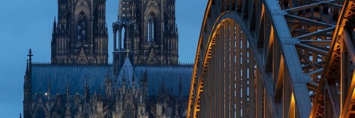 Abendstimmung am Kölner Dom, Hohenzollernbrücke, Cologne, North Rhine-Westphalia, Germany