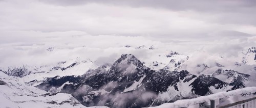 Another onset of winter in May, panorama from the summit station of the Nebelhorn, 2224m, to