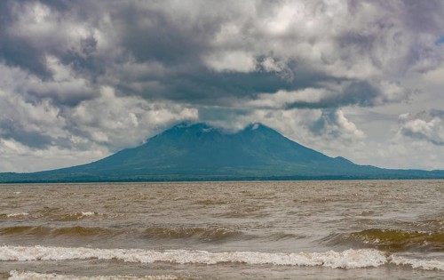 View of the concepción volcano in lake nicaragua. Landscape of Lake Nicaragua, north of Rivas. View