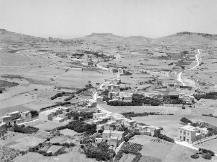 View from citadel in Victoria over countryside looking towards Ghasri and Giordan lighthouse in