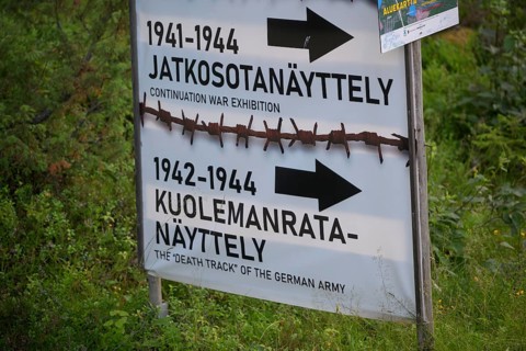 Kotiranta, Ala-Vuokki, Kainuu, Finland, guide to the continuation war exhibition and 'death rail'